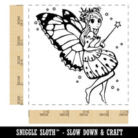 Cute Butterfly Pixie Fairy Girl Square Rubber Stamp for Stamping Crafting