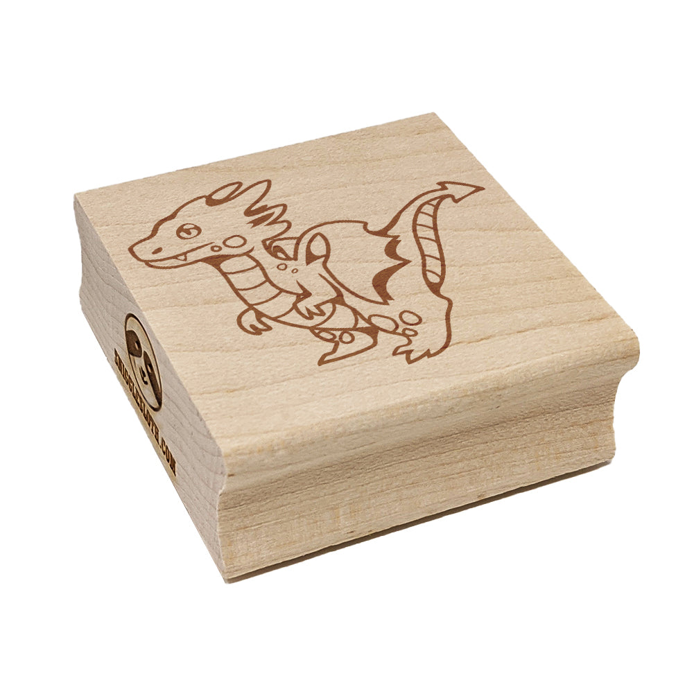 Cute Kawaii Little Dragon Square Rubber Stamp for Stamping Crafting
