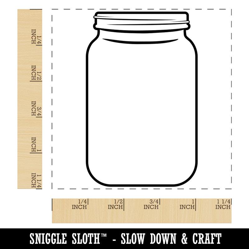 Empty Fillable Glass Mason Jar Square Rubber Stamp for Stamping Crafting