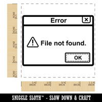 Error File Not Found Computer Technology Square Rubber Stamp for Stamping Crafting