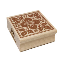 Flower and Leaves Floral Pattern Tile  Square Rubber Stamp for Stamping Crafting