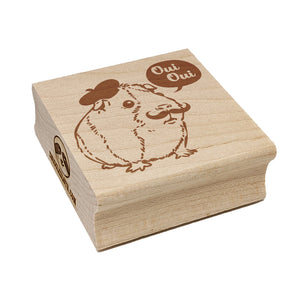 French Guinea Pig Oui Oui Square Rubber Stamp for Stamping Crafting