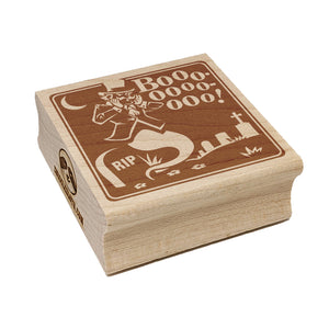 Ghost Boo Jeering Halloween Square Rubber Stamp for Stamping Crafting
