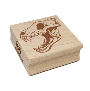 Gray Wolf Skull Square Rubber Stamp for Stamping Crafting