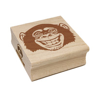 Grinning Chimpanzee Monkey Square Rubber Stamp for Stamping Crafting