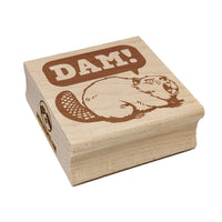 Grumpy Beaver Yelling Dam Square Rubber Stamp for Stamping Crafting