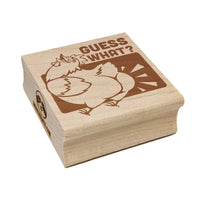 Guess What Chicken Butt Funny Square Rubber Stamp for Stamping Crafting