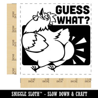 Guess What Chicken Butt Funny Square Rubber Stamp for Stamping Crafting