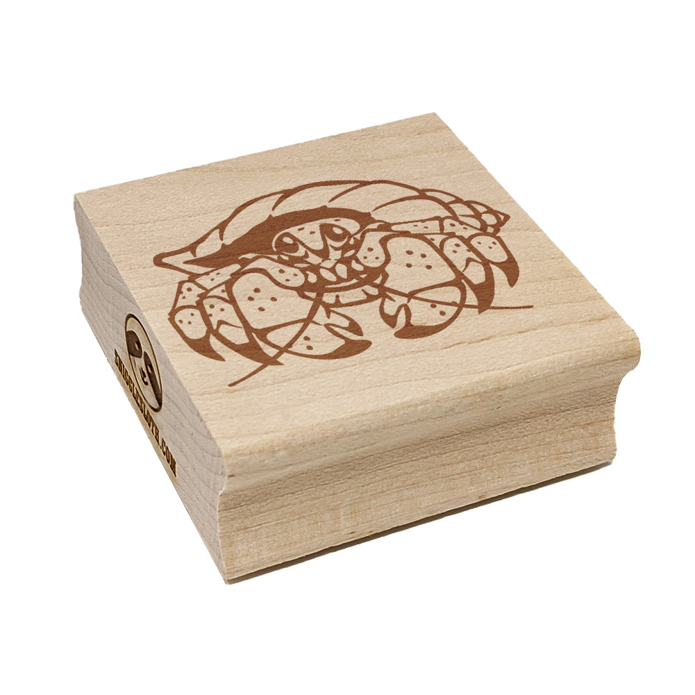 Happy Hermit Crab Square Rubber Stamp for Stamping Crafting