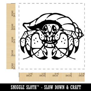 Happy Hermit Crab Square Rubber Stamp for Stamping Crafting