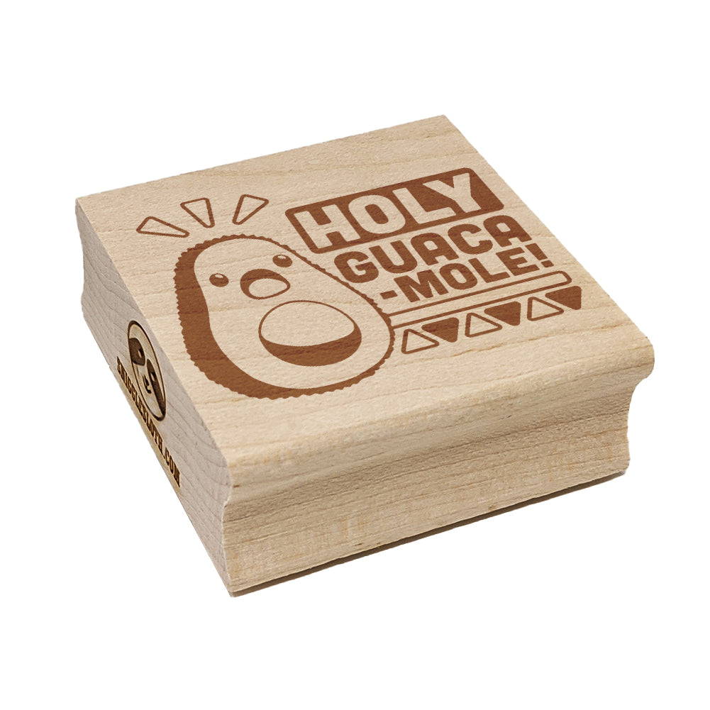 Holy Guacamole Avocado Funny Square Rubber Stamp for Stamping Crafting