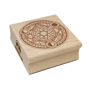 Magic Summoning Circle with Runes Square Rubber Stamp for Stamping Crafting