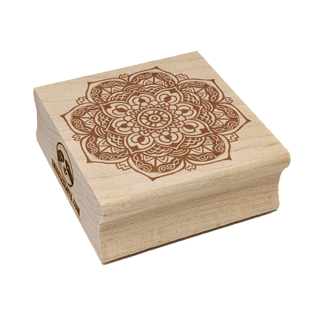Mandala Geometric Flower Square Rubber Stamp for Stamping Crafting