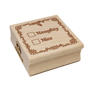 Naughty and Nice Christmas Holiday Checklist Square Rubber Stamp for Stamping Crafting