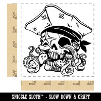 Pirate Skull with Octopus Tentacles Square Rubber Stamp for Stamping Crafting