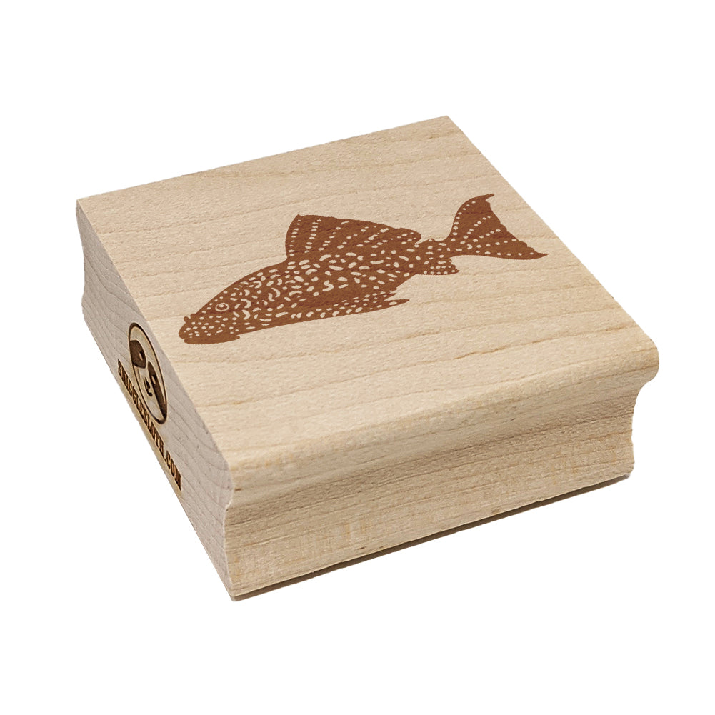 Plecostomus Algae Eating Aquarium Fish Square Rubber Stamp for Stamping Crafting