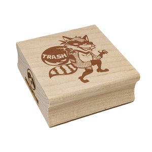 Raccoon Trash Bandit Thief Square Rubber Stamp for Stamping Crafting