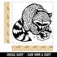 Raccoon Washing Hands Square Rubber Stamp for Stamping Crafting