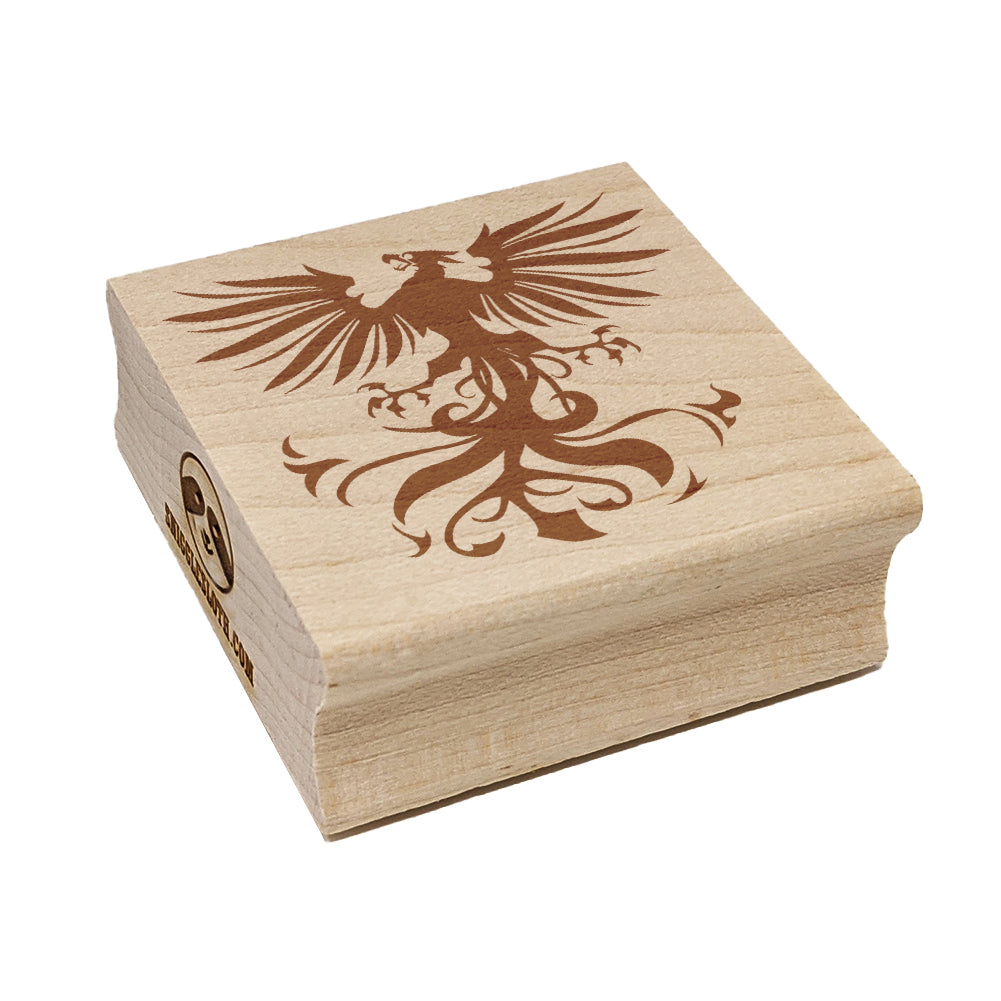 Regal Heraldic Phoenix Square Rubber Stamp for Stamping Crafting