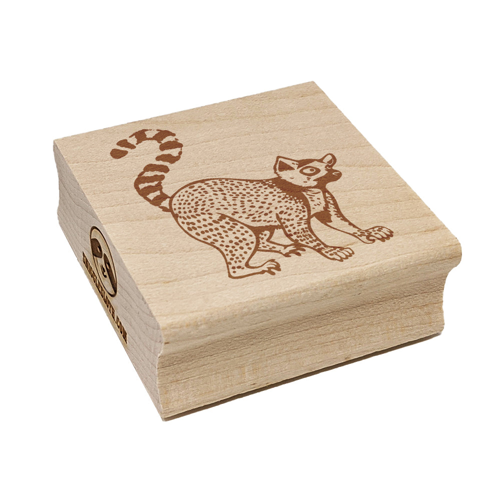 Ring-Tailed Lemur Square Rubber Stamp for Stamping Crafting