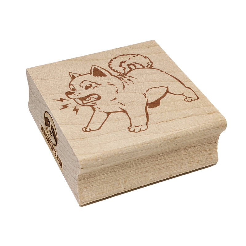 Shiba Inu Puppy Dog Barking Square Rubber Stamp for Stamping Crafting