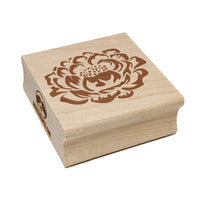 Single Peony Flower Square Rubber Stamp for Stamping Crafting