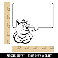 Sleepy Kitty Says with Blank Speech Bubble Square Rubber Stamp for Stamping Crafting