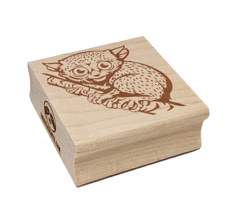 Tiny Primate Tarsier Square Rubber Stamp for Stamping Crafting