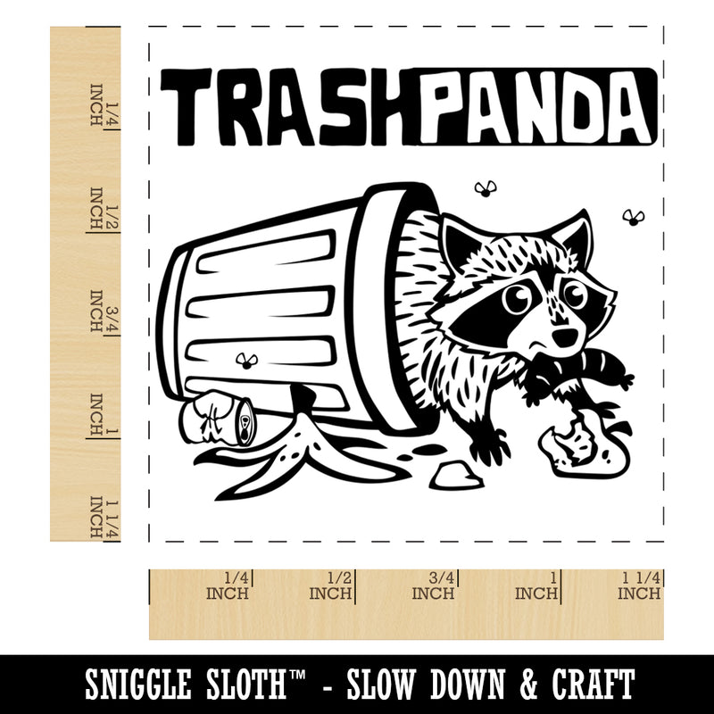 Trash Panda Raccoon Square Rubber Stamp for Stamping Crafting