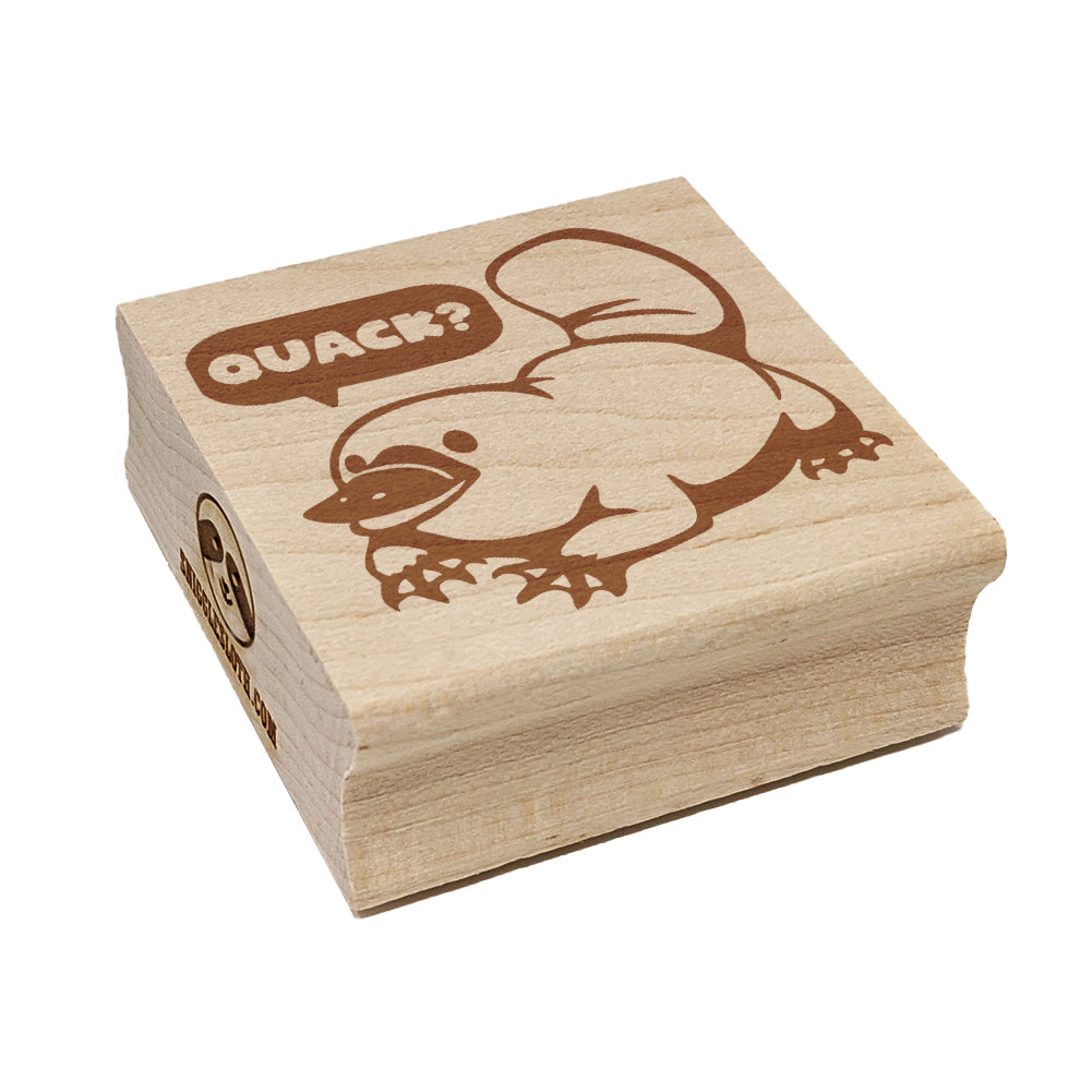 What Does the Platypus Say Square Rubber Stamp for Stamping Crafting
