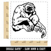 White Handed Gibbon Square Rubber Stamp for Stamping Crafting