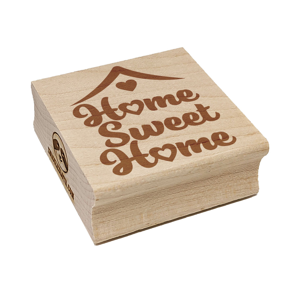Home Sweet Home with Hearts Square Rubber Stamp for Stamping Crafting