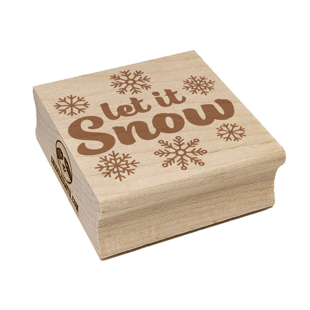 Let it Snow Winter Square Rubber Stamp for Stamping Crafting