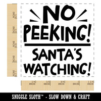 No Peeking Santa's Watching Christmas Square Rubber Stamp for Stamping Crafting