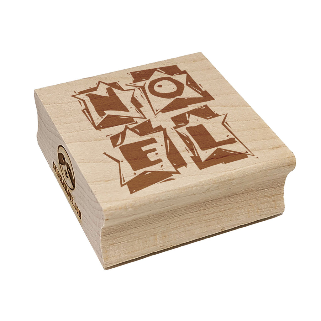 Noel in Stars Christmas Square Rubber Stamp for Stamping Crafting