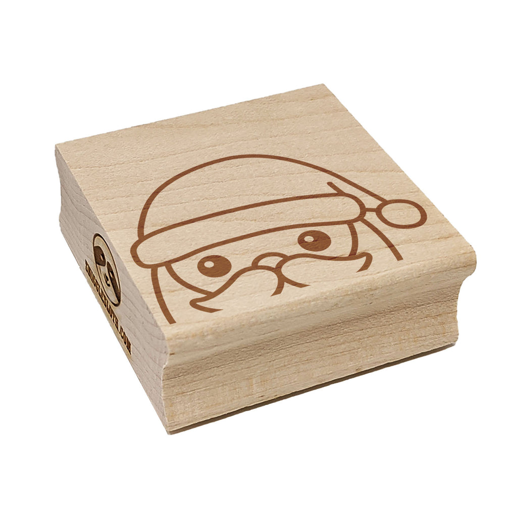 Peeking Santa Christmas Square Rubber Stamp for Stamping Crafting