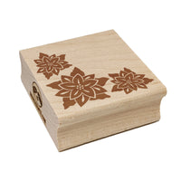 Poinsettia Corner Square Rubber Stamp for Stamping Crafting
