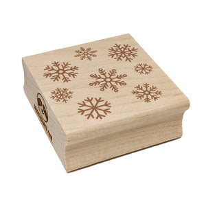 Scattered Snowflakes Winter Square Rubber Stamp for Stamping Crafting