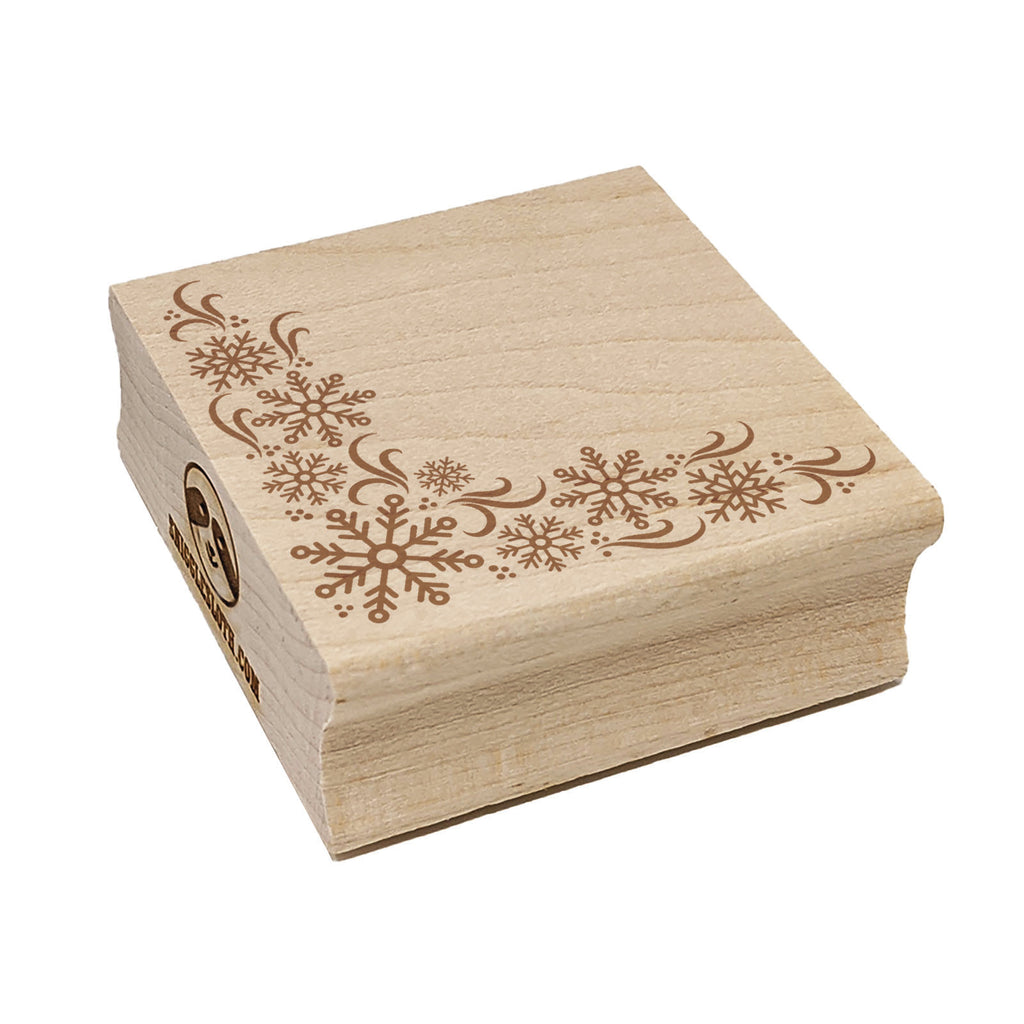 Snowflake Corner Winter Square Rubber Stamp for Stamping Crafting