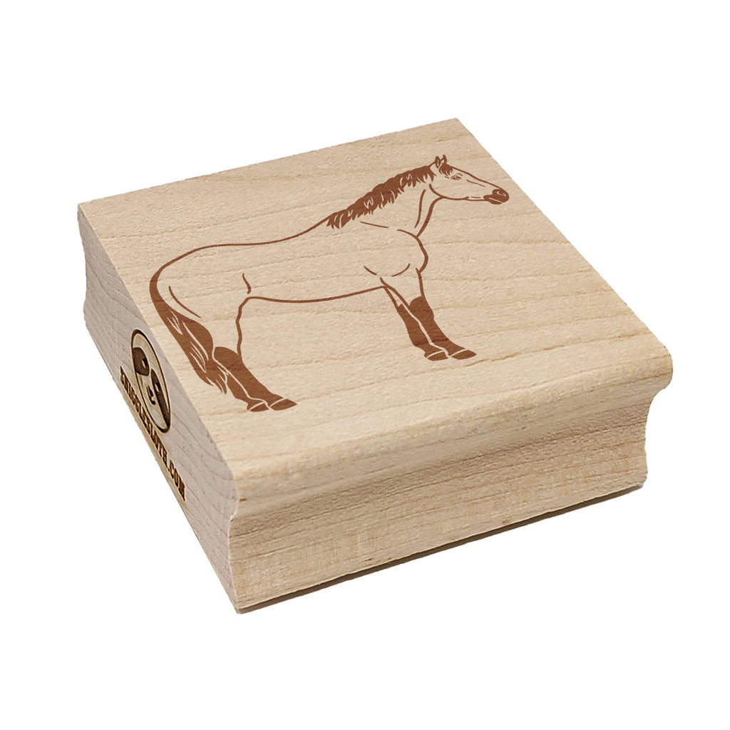 American Quarter Horse Buckskin Square Rubber Stamp for Stamping Crafting