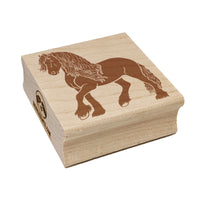 Elegant Friesian Horse Square Rubber Stamp for Stamping Crafting