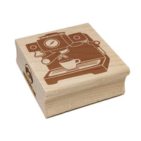 Espresso Machine Coffee Square Rubber Stamp for Stamping Crafting