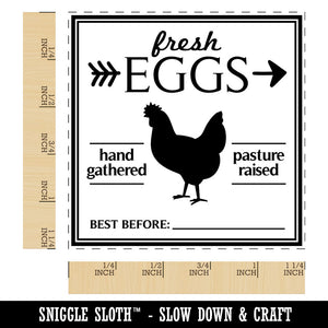 Fresh Chicken Eggs Hand Gathered Pasture Raised Best Before Square Rubber Stamp for Stamping Crafting