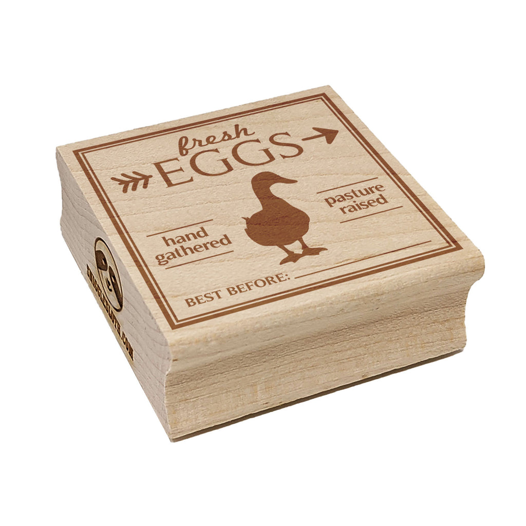 Fresh Duck Eggs Hand Gathered Pasture Raised Best Before Square Rubber Stamp for Stamping Crafting