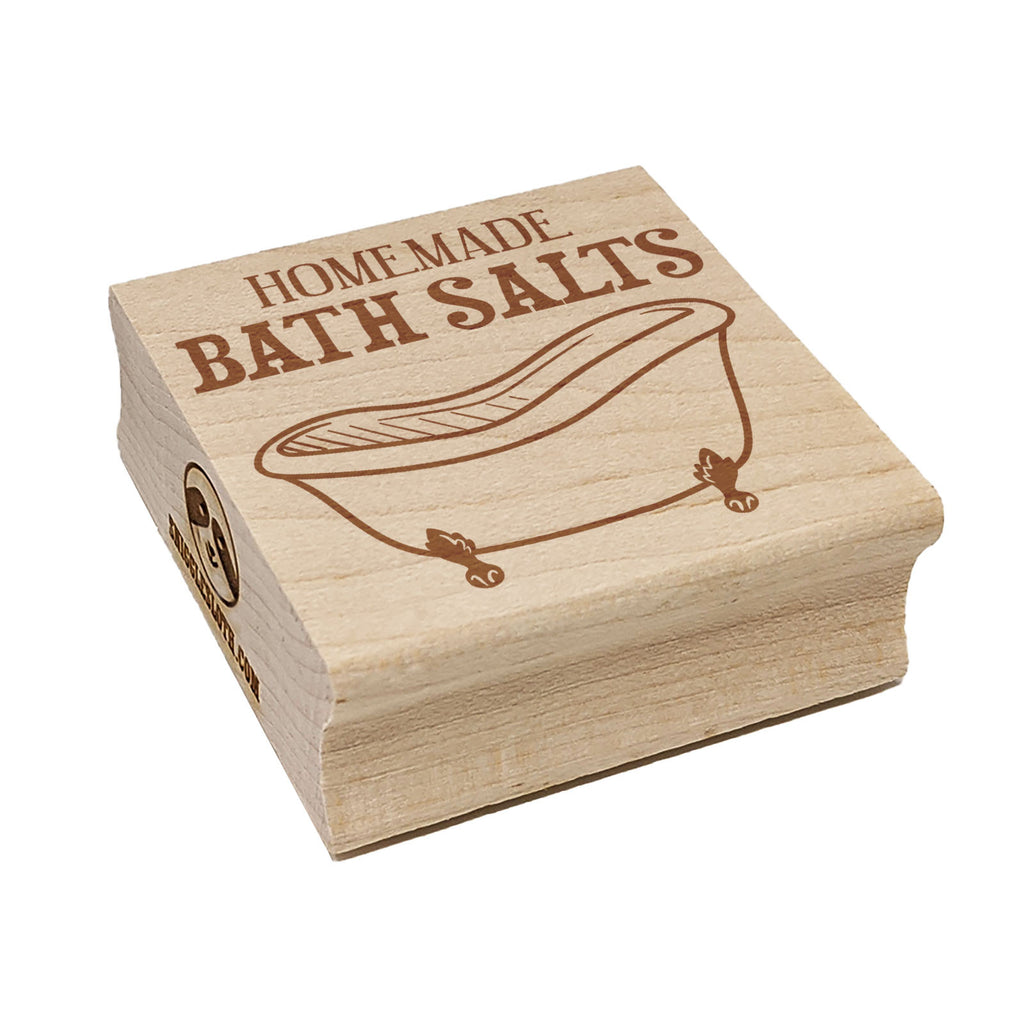 Homemade Bath Salts Cast Iron Tub Square Rubber Stamp for Stamping Crafting