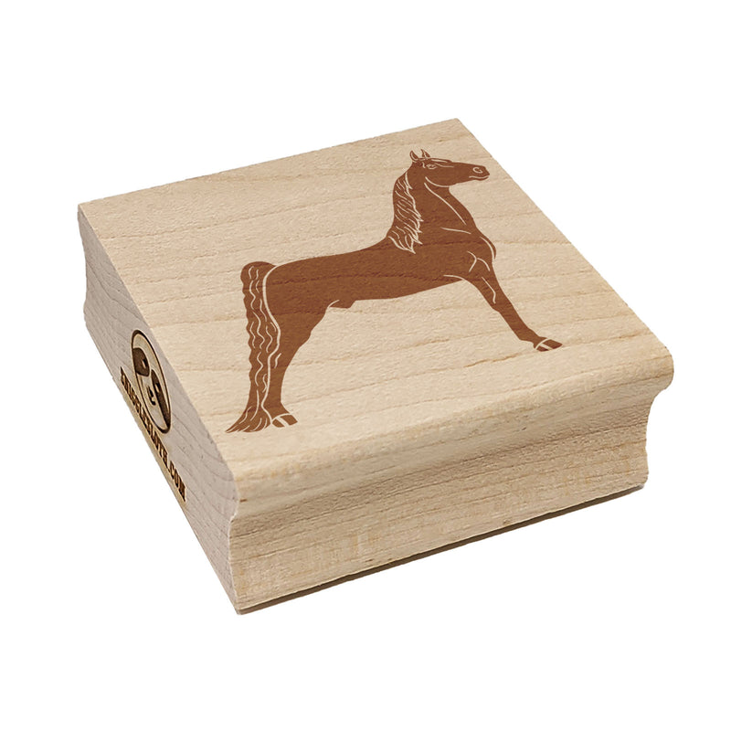 Posing Morgan Horse Square Rubber Stamp for Stamping Crafting