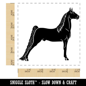 Posing Morgan Horse Square Rubber Stamp for Stamping Crafting