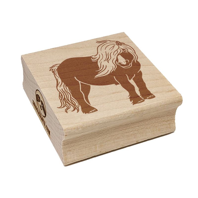 Shetland Pony with Wind Blown Hair Square Rubber Stamp for Stamping Crafting