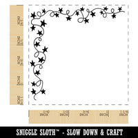 Star Garland New Years Corner Border Decoration Square Rubber Stamp for Stamping Crafting