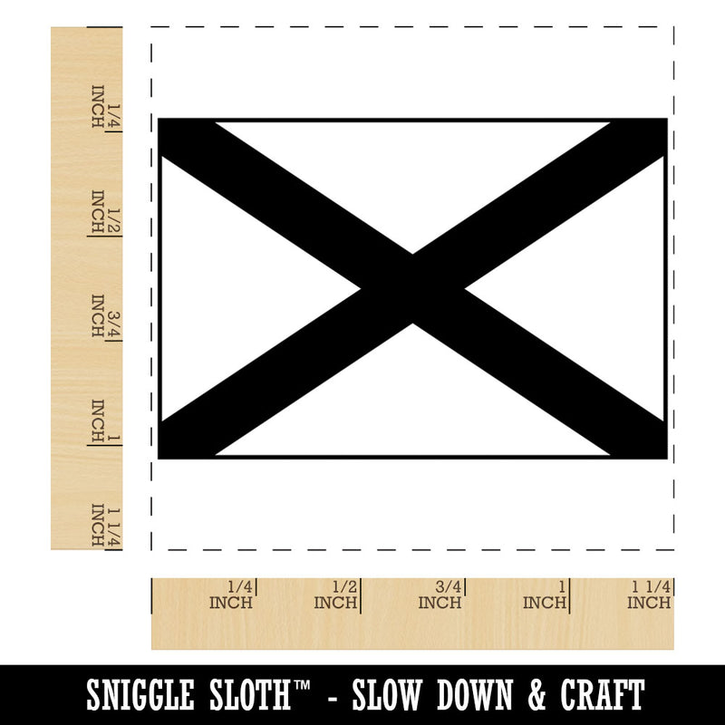 Alabama State Flag Square Rubber Stamp for Stamping Crafting